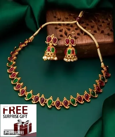 Stylish Golden Alloy Embellished Jewellery Set For Women