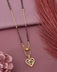 Beautiful Micro Gold Plated American Diamond Beautiful Love Heart Shape Daily wear Necklace And Manglsutra Combo for Women and Girls(PACK OF 2)-thumb1