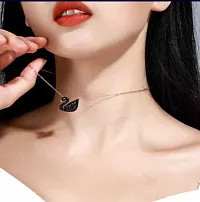 Beautiful  Black Duck Shape Daily Wear Necklace Rose Gold Chain For Women  Girls-thumb1