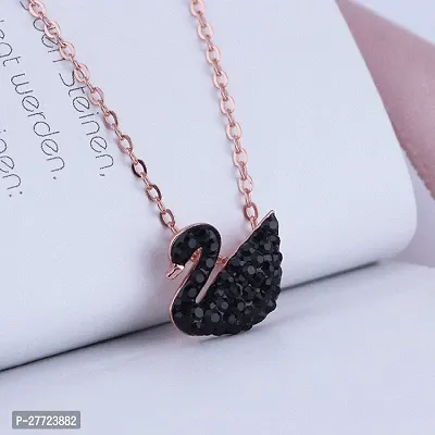 Beautiful  Black Duck Shape Daily Wear Necklace Rose Gold Chain For Women  Girls-thumb0