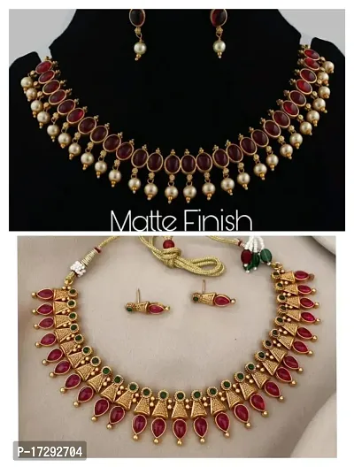 Stylish Golden Alloy Embellished Jewellery Set For Women