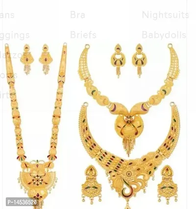 One Gram Gold Plated Forming 18K Covering Necklace Set For Womens And Girls Jewellery Set For Women