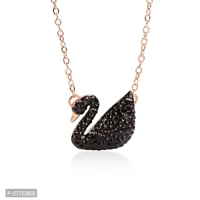 Beautiful  Black Duck Shape Daily Wear Necklace Rose Gold Chain For Women  Girls-thumb0