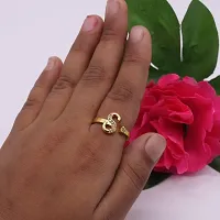 Beautiful Micro Gold Plated American Diamond Beautiful Love Heart Shape Daily wear Yellow Ring And Manglsutra Combo for Women and Girls(PACK OF 2)-thumb2