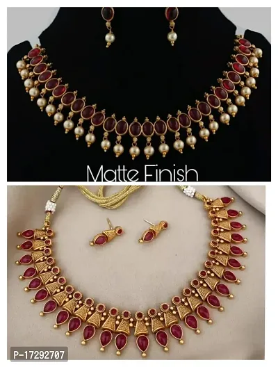 Stylish Golden Alloy Embellished Jewellery Set For Women-thumb0