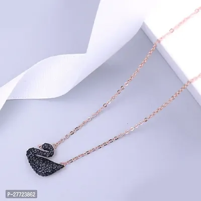 Beautiful  Black Duck Shape Daily Wear Necklace Rose Gold Chain For Women  Girls-thumb0