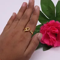 Beautiful Micro Gold Plated American Diamond Beautiful Love Heart Shape Daily wear Yellow Ring And Manglsutra Combo for Women and Girls(PACK OF 2)-thumb2