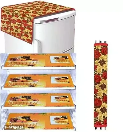 Double Door Or Single Door Fridge Cover Set Of Fridge Top Cover 4 Fridge Mat And 2 Handle Cover Refrigerator Cover Combo