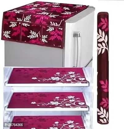 Fridge Combo 1Pc Fridge Cover For Top With 6 Utility Pockets 3 Fridge Mats 1 Fridge Handal Cover Set Of 5 Pices