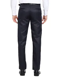 Classic Multicoloured Polyester Blend Solid Mid-Rise Formal Trouser For Men Pack Of 2-thumb1