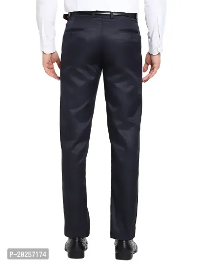 Classic Multicoloured Polyester Blend Solid Mid-Rise Formal Trouser For Men Pack Of 2-thumb2