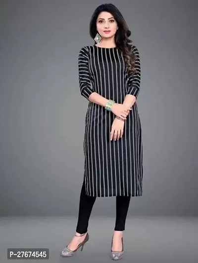 Elegant Black Crepe Kurta For Women-thumb0