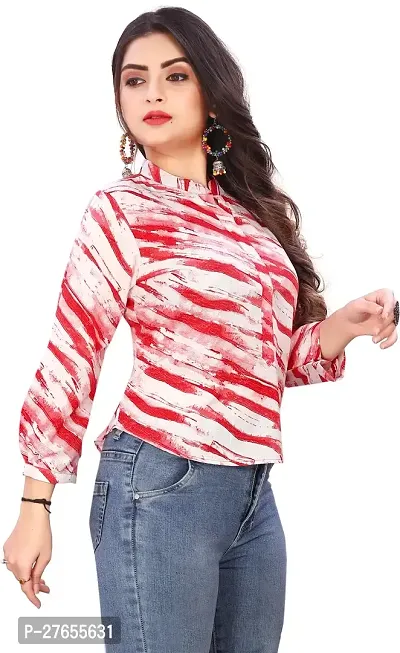 Fancy Multicoloured Crepe Printed Top For Women