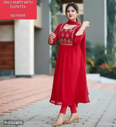 Elegant Red Georgette Kurta For Women