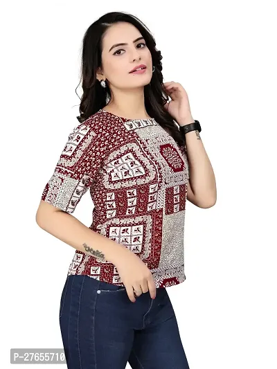 Fancy Multicoloured Crepe Printed Top For Women