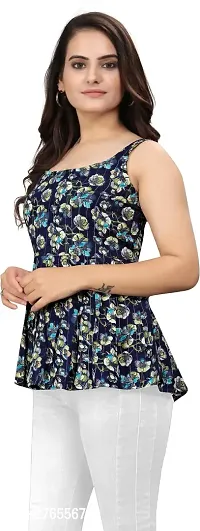 Fancy Multicoloured Cotton Blend Printed Top For Women