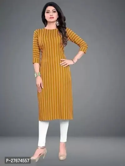 Elegant Yellow Crepe Kurta For Women