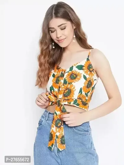 Fancy Multicoloured Polyester Printed Top For Women-thumb0