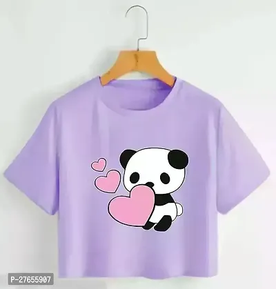 Fancy Purple Polycotton Colourblocked Top For Women-thumb0