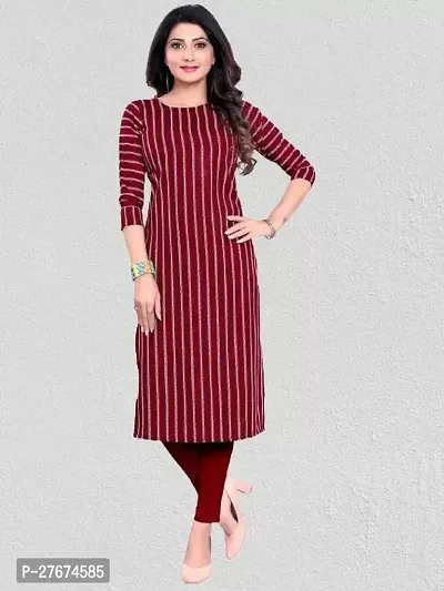 Elegant Maroon Crepe Kurta For Women-thumb0