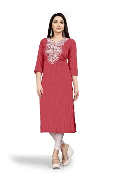 A-Line Solid Chanderi Kurta For Women