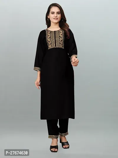 Elegant Black Polyester Kurta Bottom Set For Men-thumb0