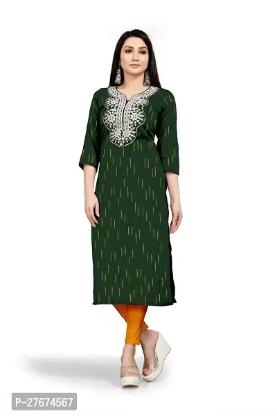 Elegant Green Chanderi Cotton Kurta For Women-thumb0