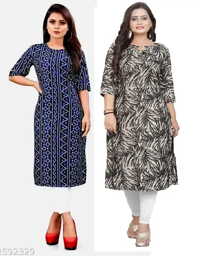 stylish crepe kurta combo of 2