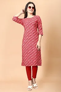 Stylish Crepe Red Printed Kurta For Women Single Pack-thumb1