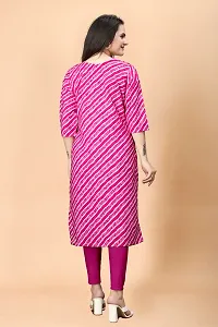 Stylish Crepe Pink Printed Kurta For Women Single Pack-thumb1