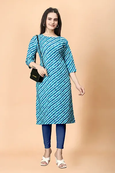 Stylish Crepe Printed Straight Kurta