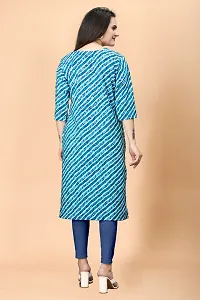 Stylish Crepe Blue Printed Kurta For Women Single Pack-thumb2