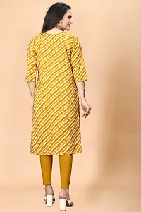 Stylish Crepe Yellow Printed Kurta For Women Single Pack-thumb1