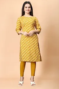 Stylish Crepe Yellow Printed Kurta For Women Single Pack-thumb2