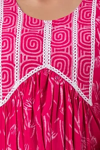 G L Fashion Women Printed 100% Cotton Anarkali Designing Kurta (Pink) (XL)-thumb2
