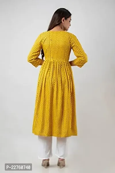 G.L. Fashion Women's Stylish Yellow Rayon Kurti with Plazzo Set (m)-thumb3