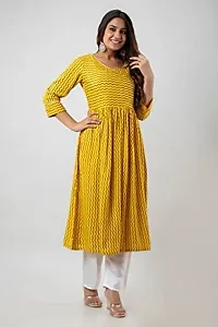 G.L. Fashion Women's Stylish Yellow Rayon Kurti With Plazzo Pant Set (m)-thumb2