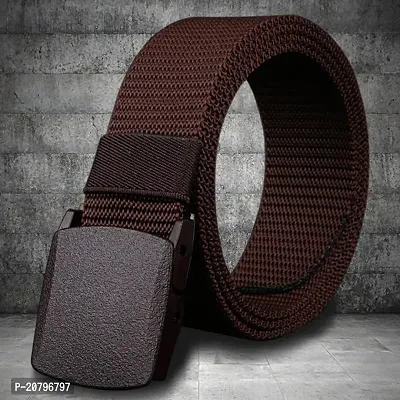 Elegant Red Leather Solid Belts For Men