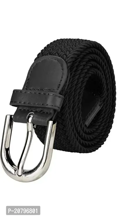 Elegant Black Leather Solid Belts For Men-thumb0