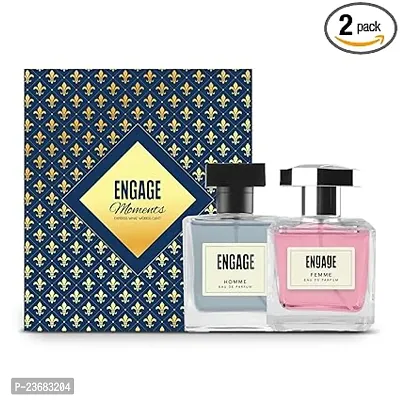 Engage Moments Luxury Perfume Gift for Men  Women, Long Lasting, Diwali Gift, Fresh  Floral, Pack of 2, 200ml