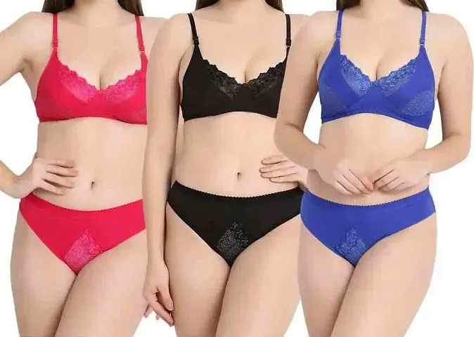 WOMEN FANCY LINGERIE SETS PACK OF 3