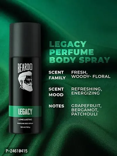 Beardo Legacy Deo Body Spray 150ml | Spicy, Aromatic Fragrance | Long Lasting Freshness | Perfume Body Spray for Men | Best Gift for Men | Premium Deodorant Body Spray for Men-thumb5