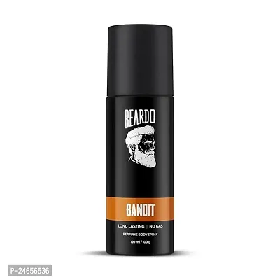 Beardo Perfume Body Spray for men - BANDIT, 120ml | Long Lasting No Gas Deo For Men | Bergamot, Oakmoss, Tonka Bean Notes | Ideal Gift for men