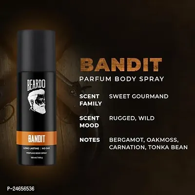 Beardo Perfume Body Spray for men - BANDIT, 120ml | Long Lasting No Gas Deo For Men | Bergamot, Oakmoss, Tonka Bean Notes | Ideal Gift for men-thumb2