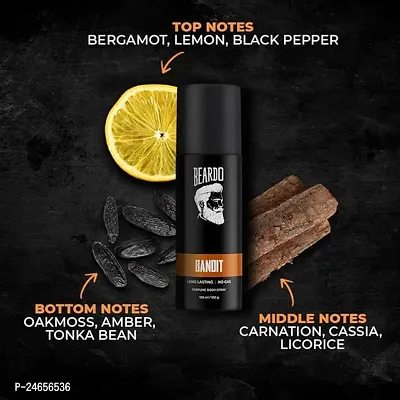 Beardo Perfume Body Spray for men - BANDIT, 120ml | Long Lasting No Gas Deo For Men | Bergamot, Oakmoss, Tonka Bean Notes | Ideal Gift for men-thumb4