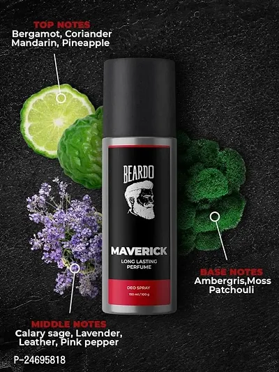 Beardo Perfume Body Spray for men - MAVERICK, 150ml | Aromatic Fresh | Deo For Men | Long Lasting Deodrant for Men | Gift for Men-thumb5