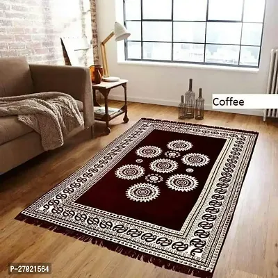 Shopping Zone Designer Superfine Exclusive Cotton Carpet (5ft Width X 7ft Length, Crystal Brown Carpet)-thumb0