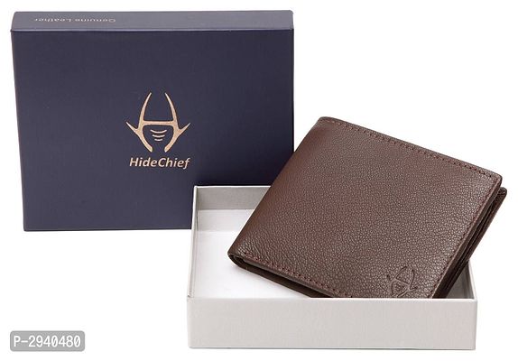 Premium Brown Leather Solid Wallet For Men-thumb0