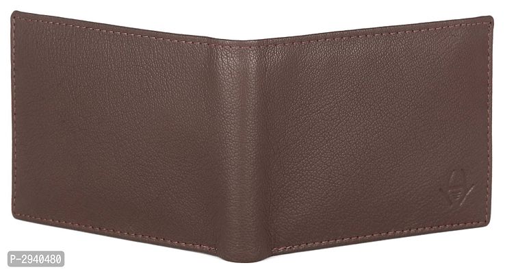 Premium Brown Leather Solid Wallet For Men-thumb5