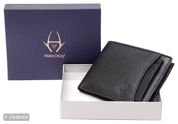 Premium Black Leather Solid Wallet For Men-thumb0